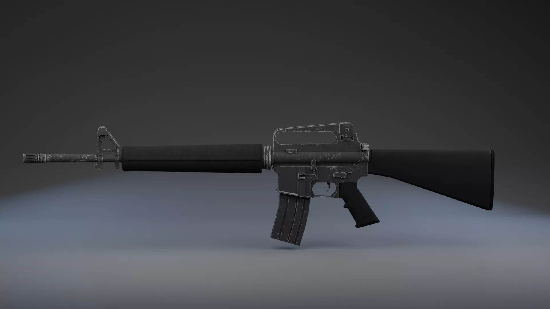 M16 Rifle Low-poly 3D model_0