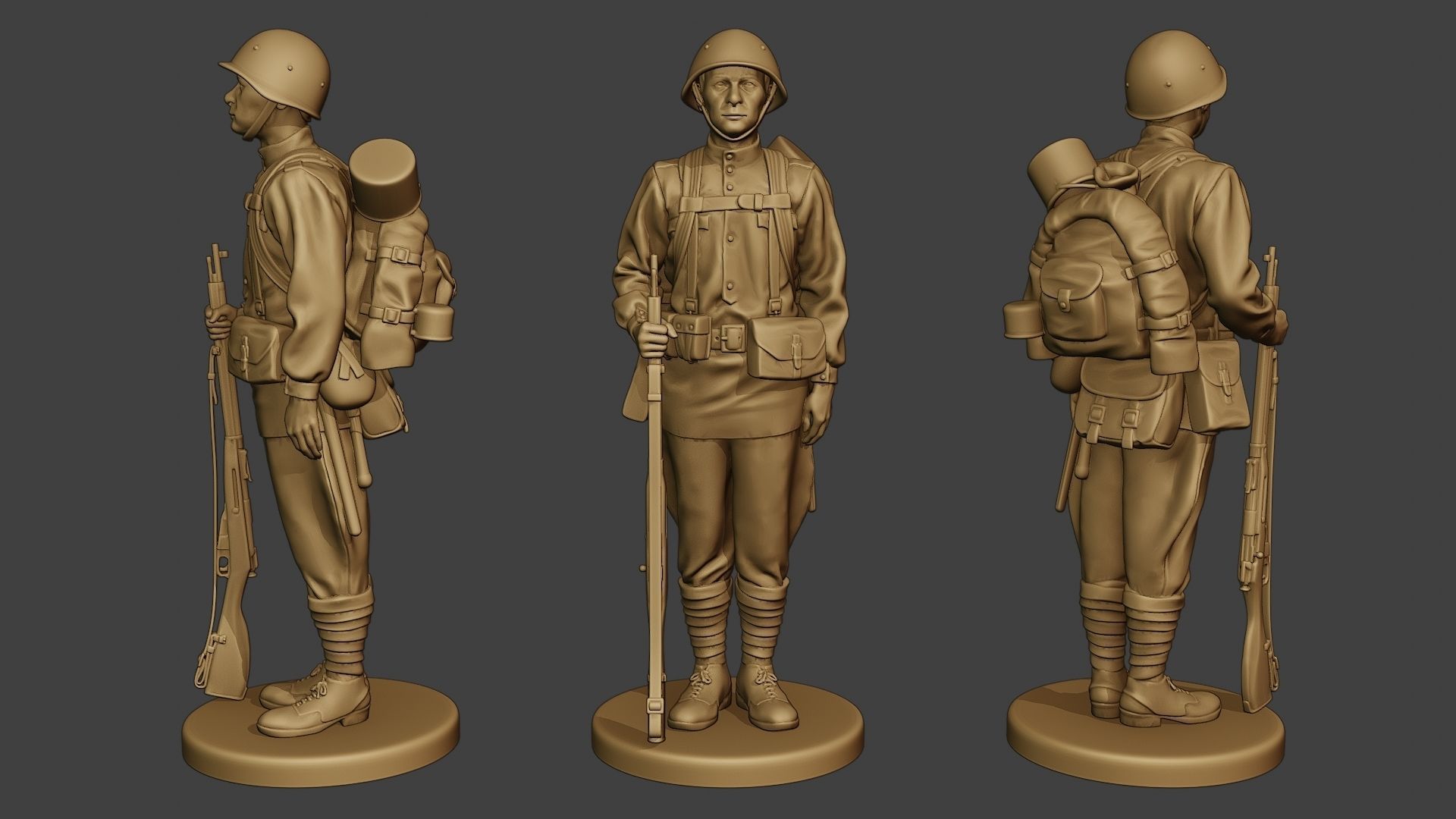 Russian soldiers ww2 R1 Pack 1 3D Model Collection_19