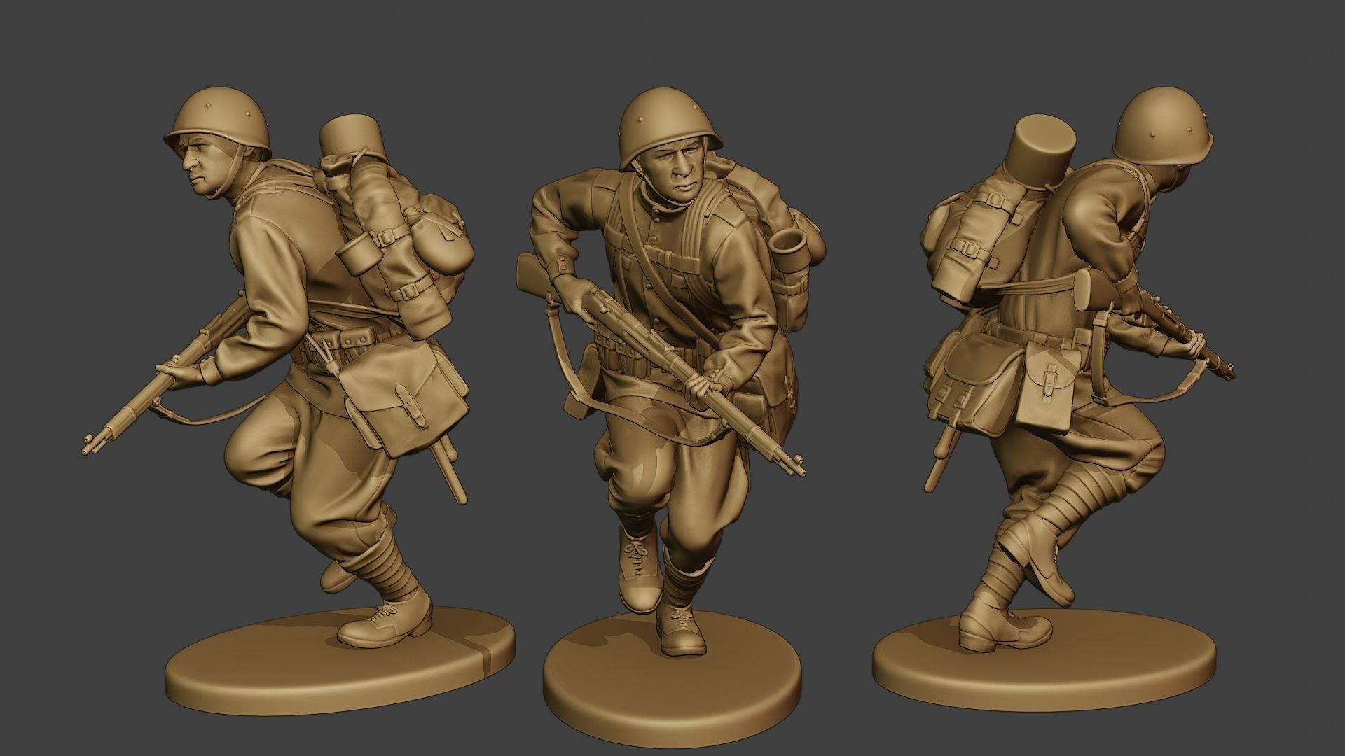 Russian soldiers ww2 R1 Pack 1 3D Model Collection_7