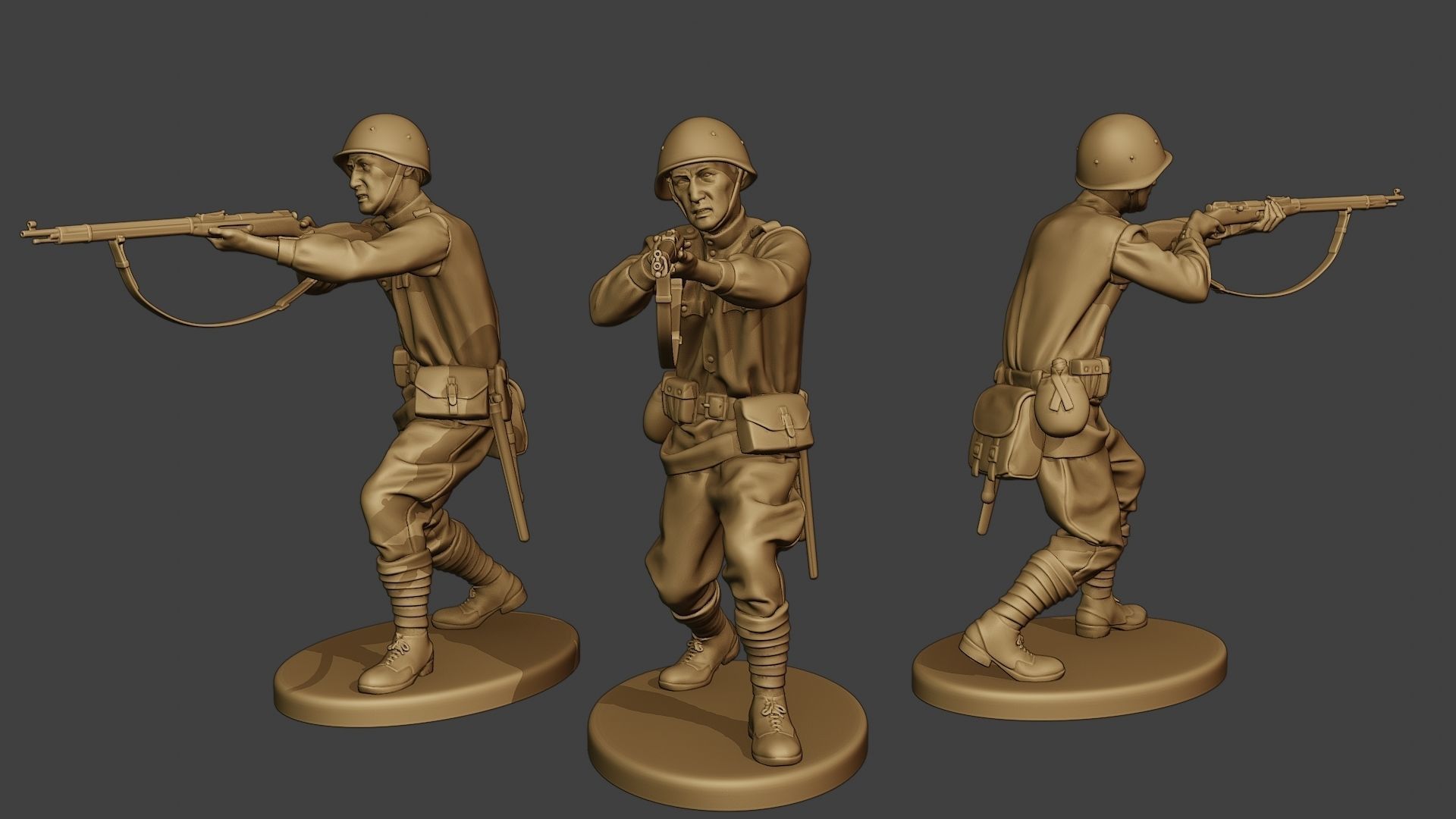 Russian soldiers ww2 R1 Pack 1 3D Model Collection_15