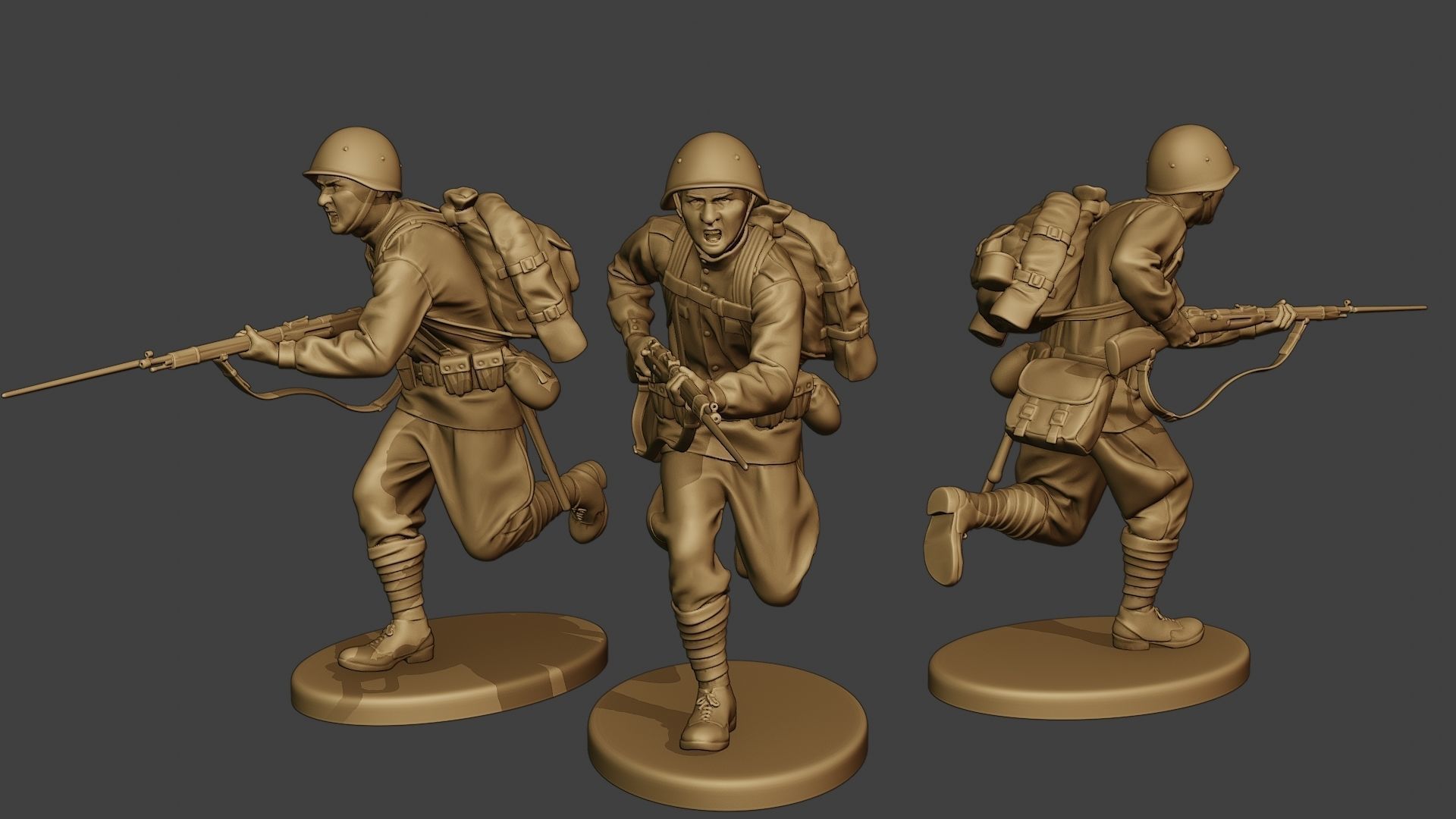 Russian soldiers ww2 R1 Pack 1 3D Model Collection_6
