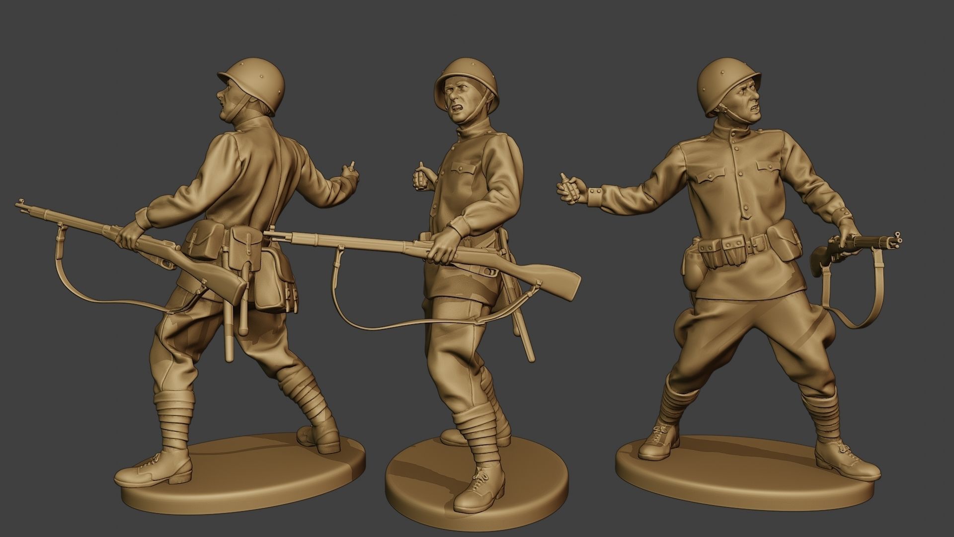 Russian soldiers ww2 R1 Pack 1 3D Model Collection_22