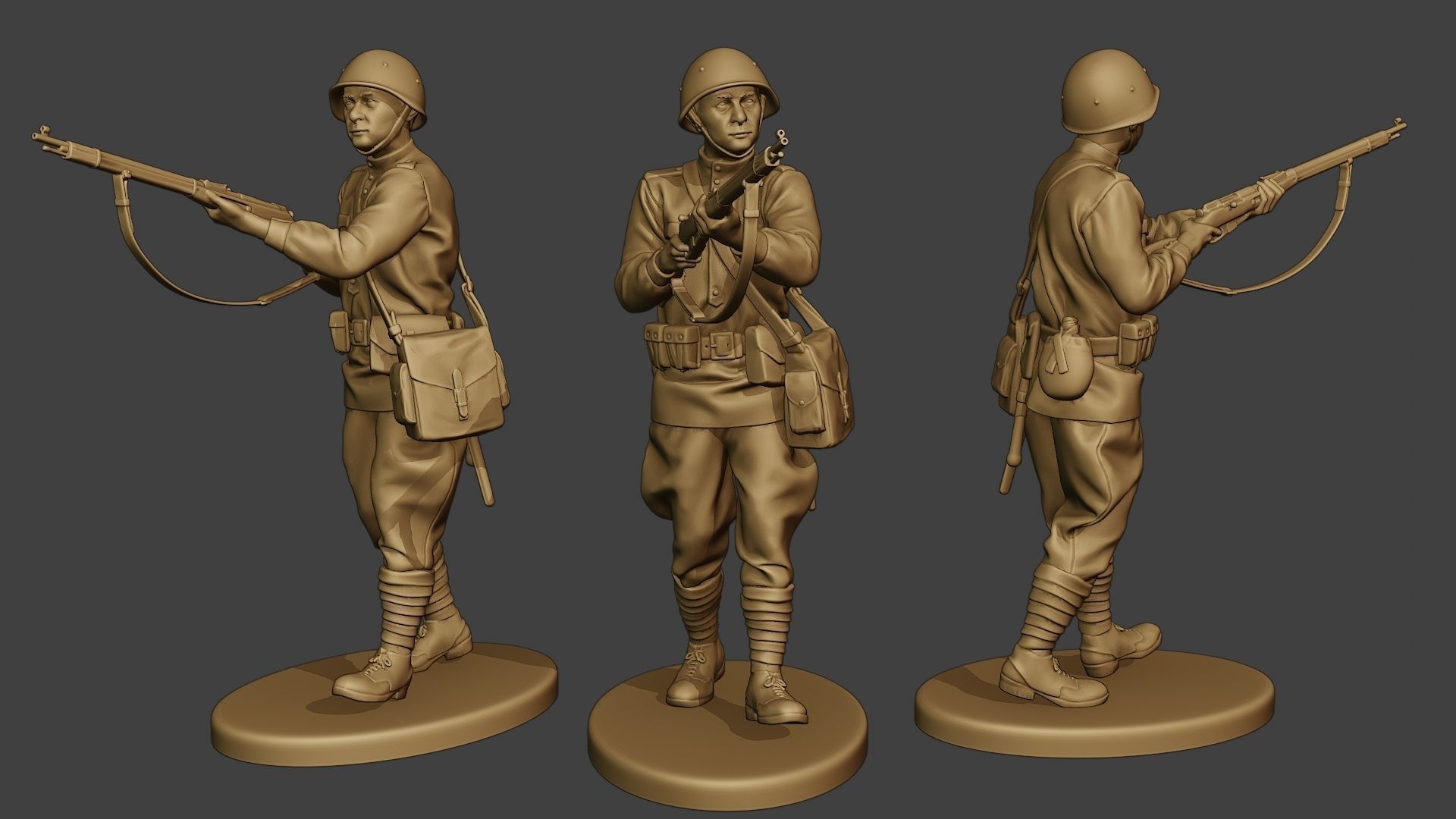 Russian soldiers ww2 R1 Pack 1 3D Model Collection_18