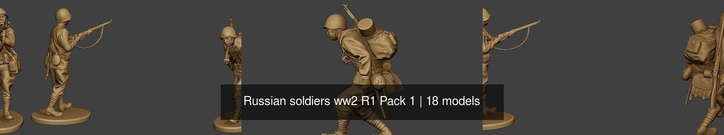 Russian soldiers ww2 R1 Pack 1 3D Model Collection_2