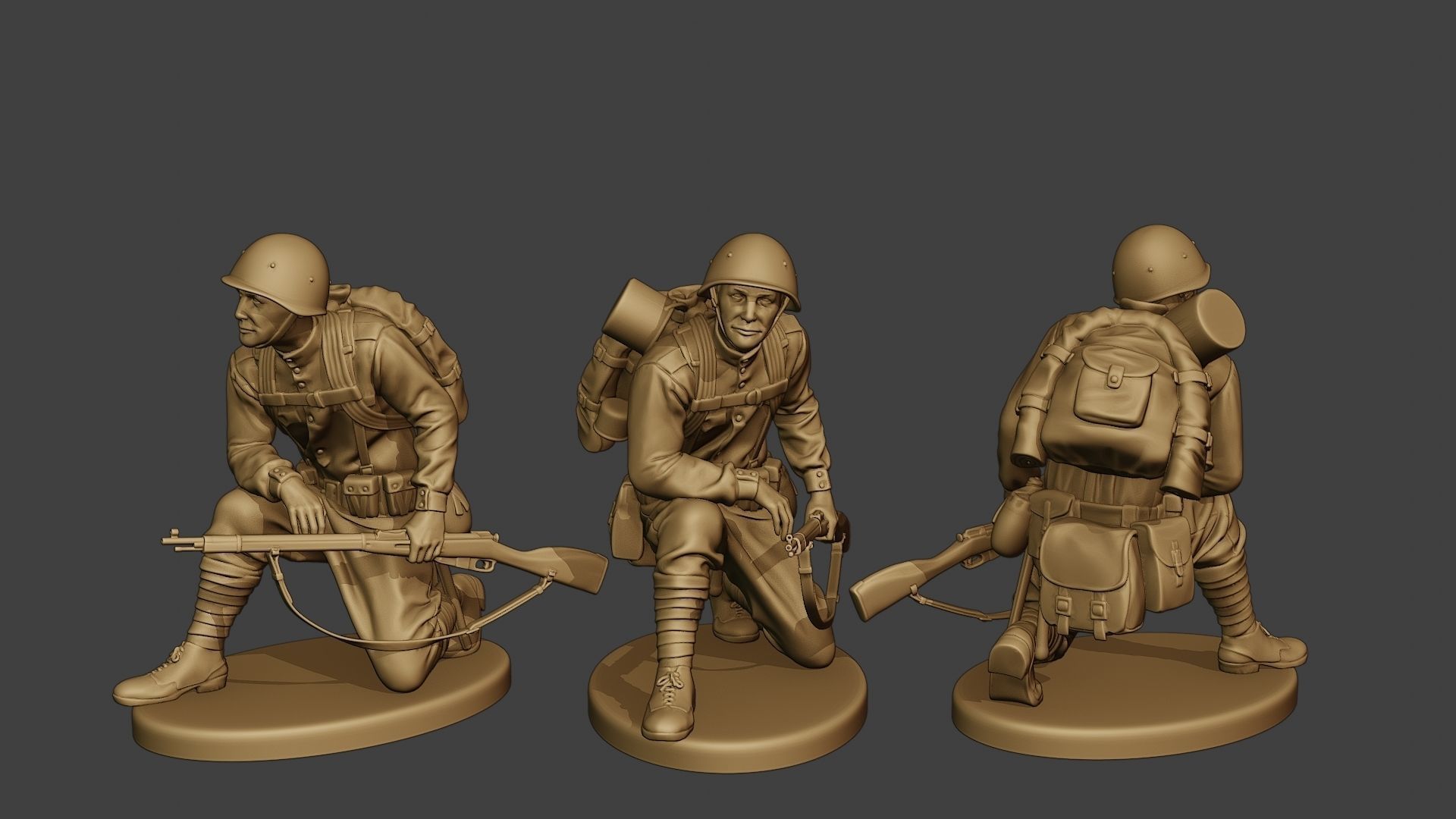 Russian soldiers ww2 R1 Pack 1 3D Model Collection_17