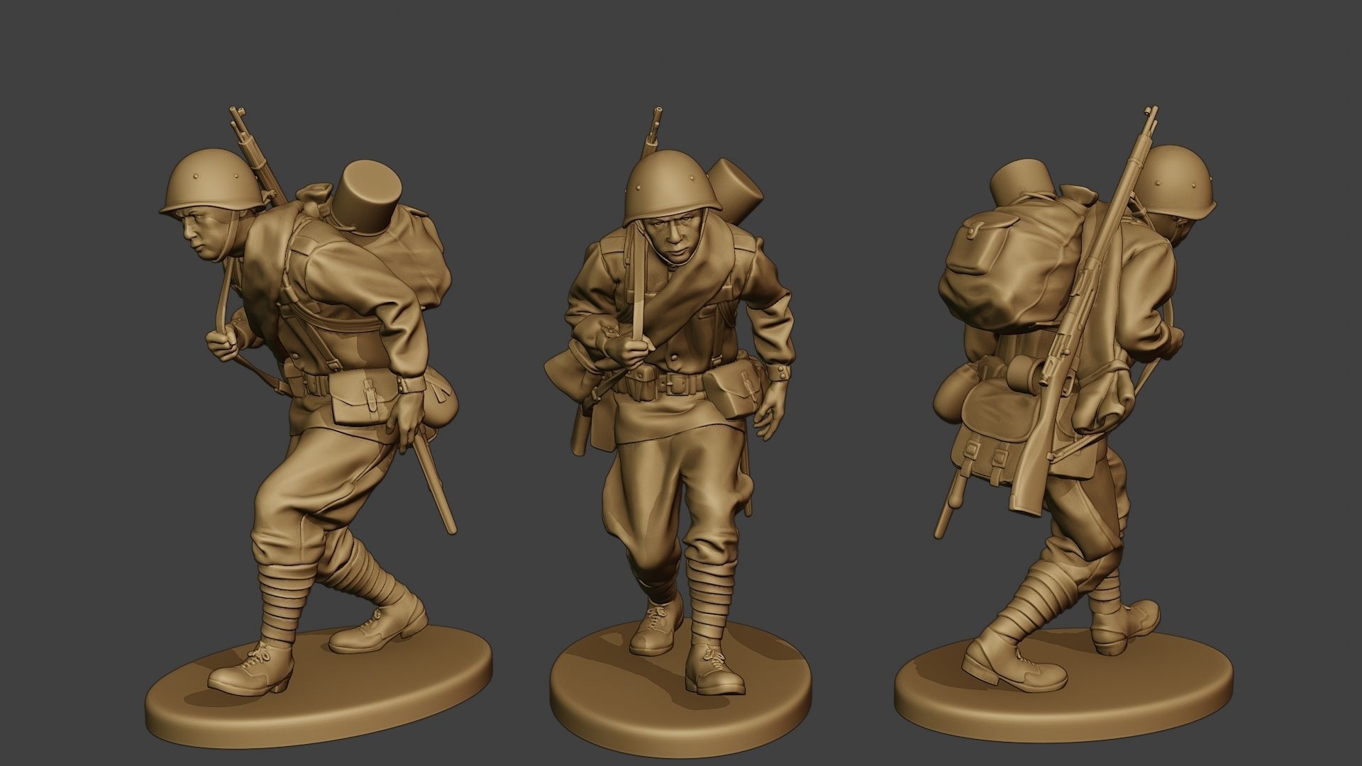 Russian soldiers ww2 R1 Pack 1 3D Model Collection_10