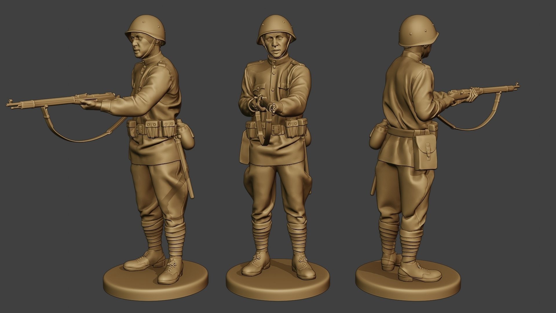 Russian soldiers ww2 R1 Pack 1 3D Model Collection_12