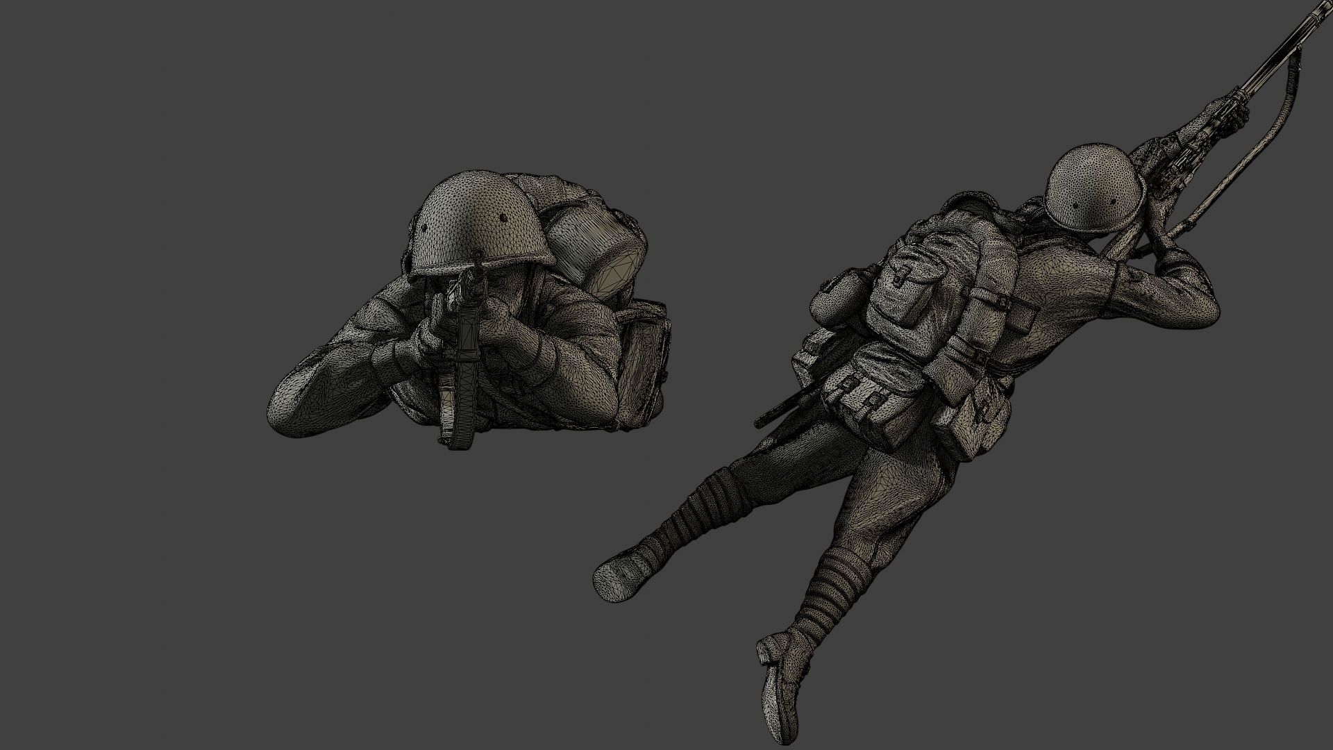 Russian soldiers ww2 R1 Pack 1 3D Model Collection_38