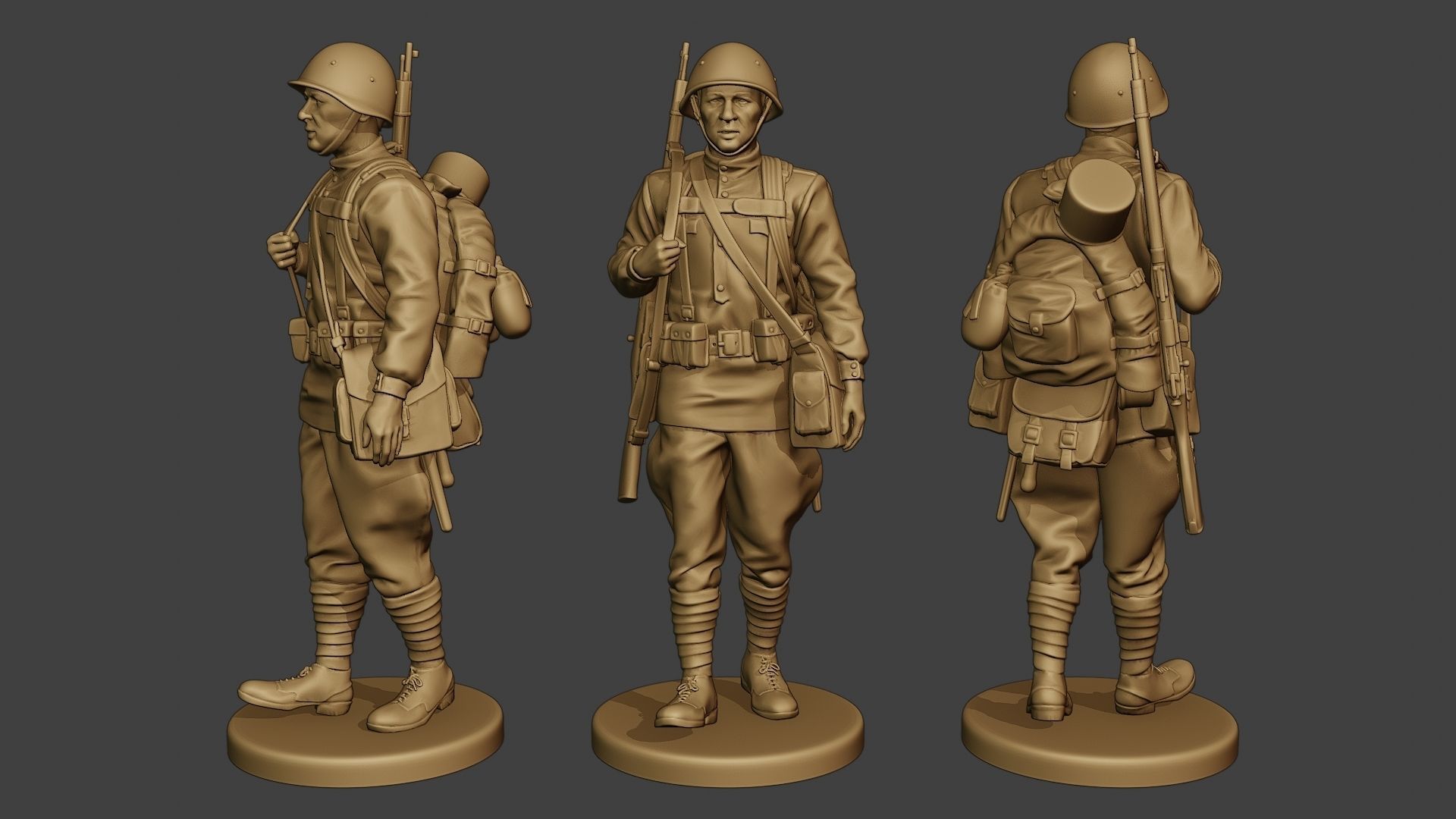 Russian soldiers ww2 R1 Pack 1 3D Model Collection_8