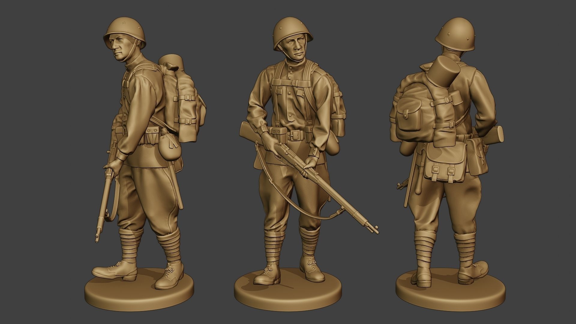Russian soldiers ww2 R1 Pack 1 3D Model Collection_21