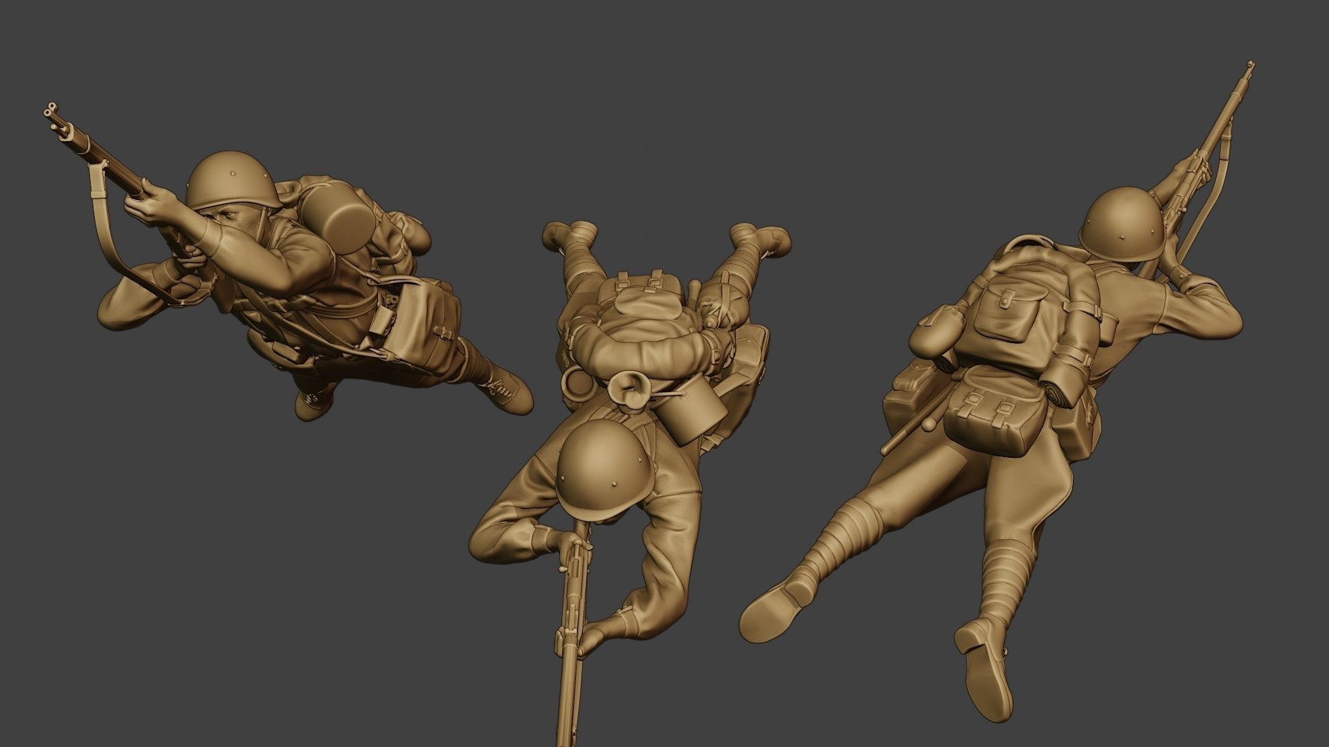 Russian soldiers ww2 R1 Pack 1 3D Model Collection_11
