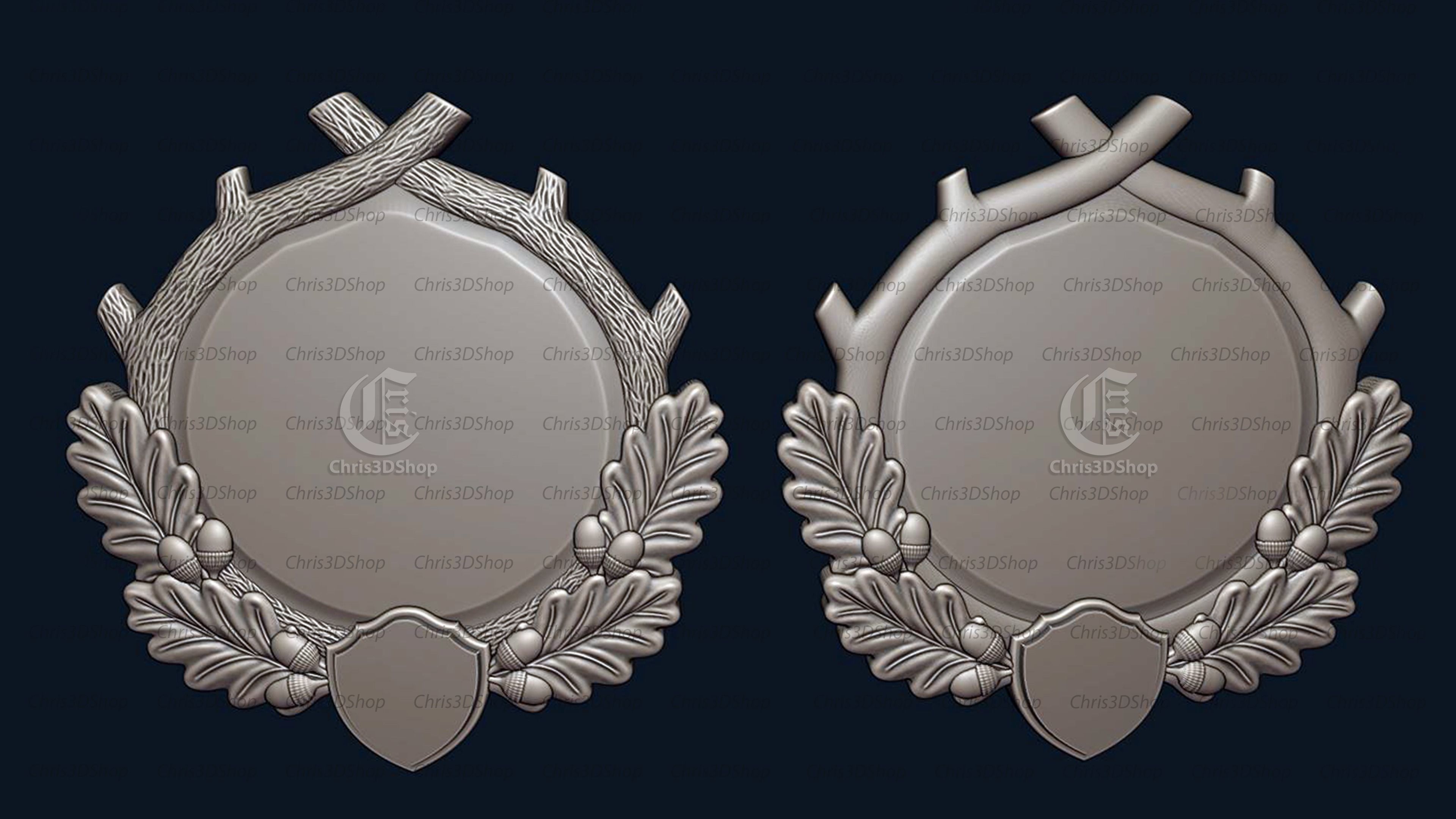 Trophy Mounting Plaque 3 - 3D STL Files for CNC 3D model_1