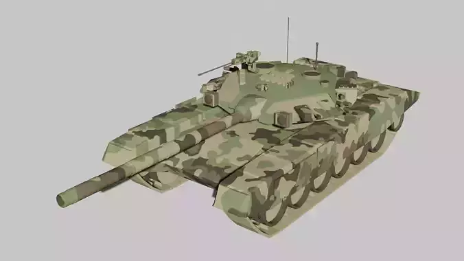 T-90 Battle Tank Low-poly 3D model