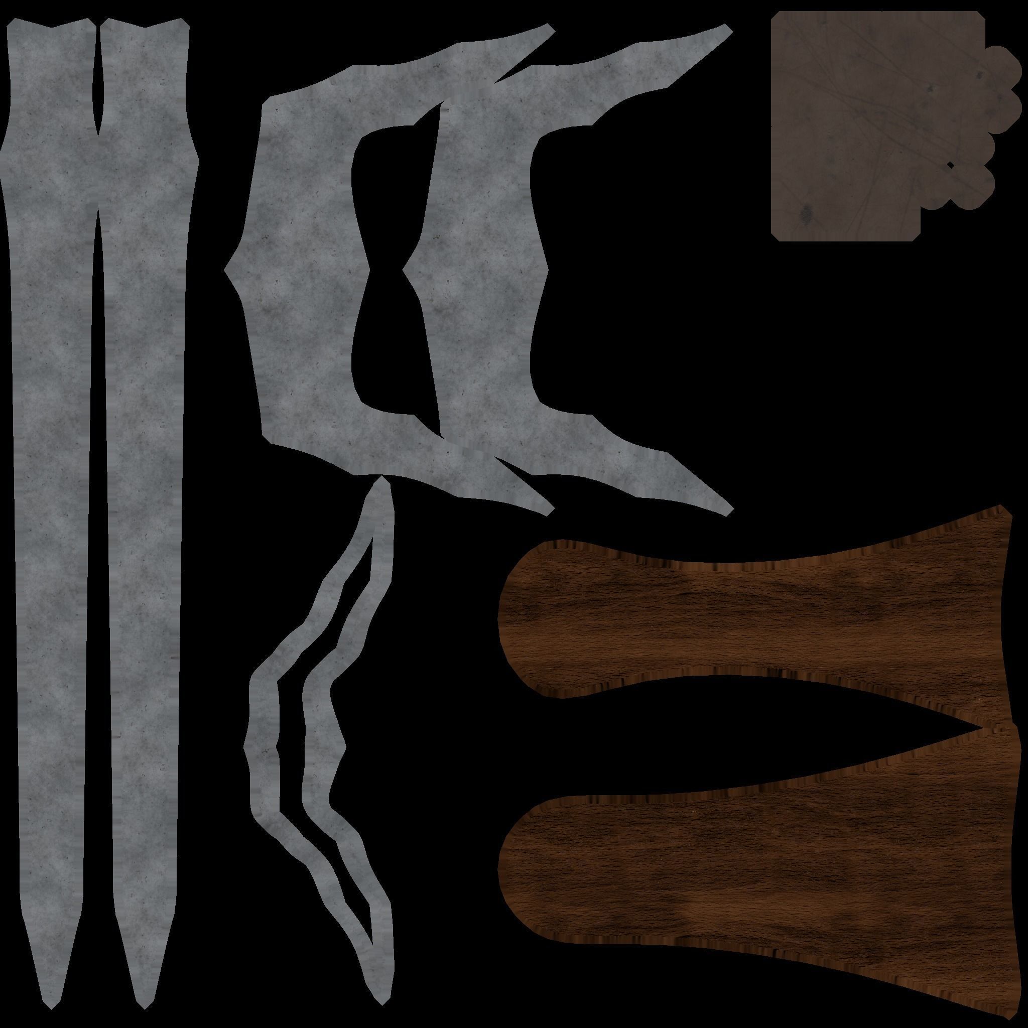 Sai Knife Low-poly 3D model_1