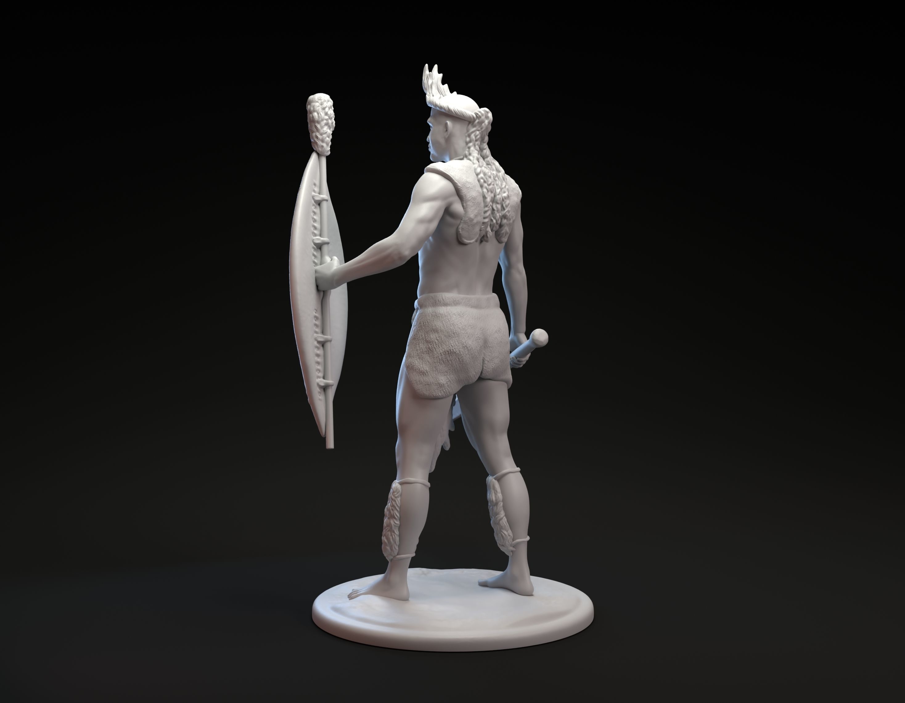 African Zulu warrior miniature sculpture for 3D printing 3D print model_7