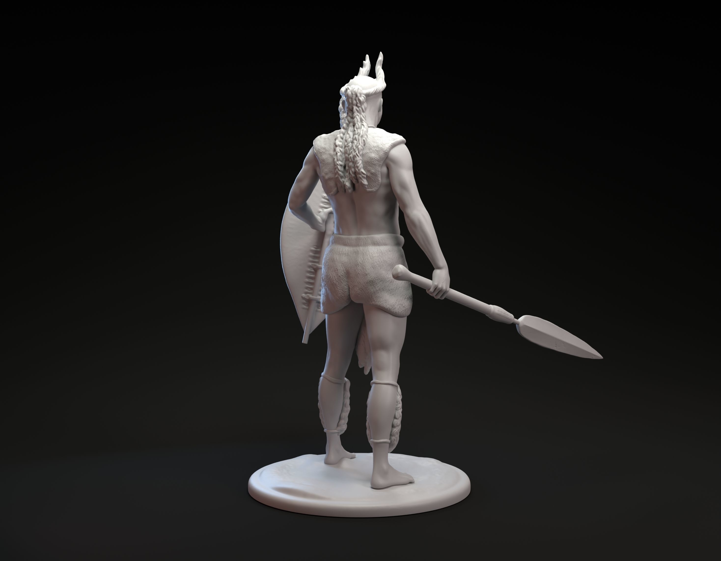 African Zulu warrior miniature sculpture for 3D printing 3D print model_9