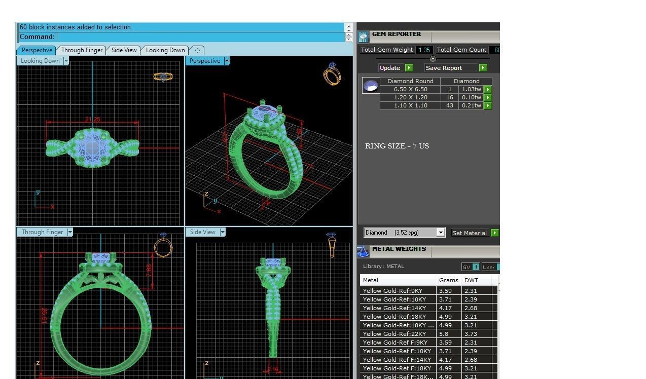 Round Halo solitaire wedding engagement ring with 360 view 3D print model_3