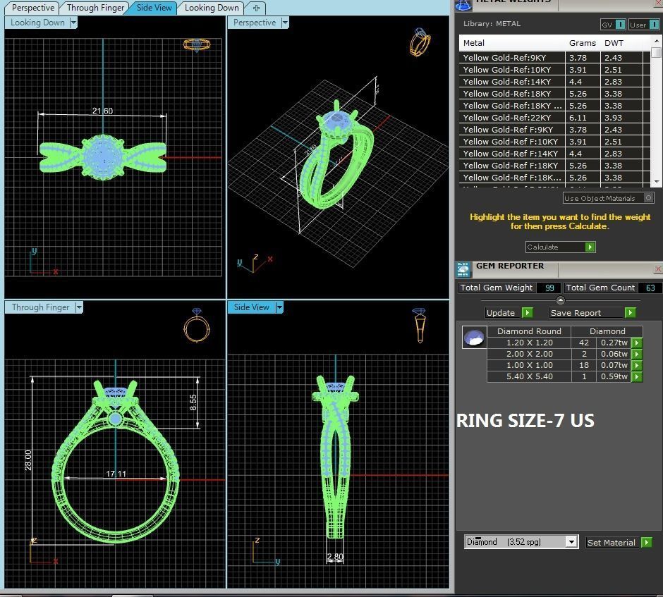 Round Halo solitaire wedding engagement ring with 360 view 3D print model_13