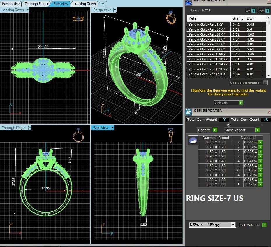 Round Halo solitaire wedding engagement ring with 360 view 3D print model_13