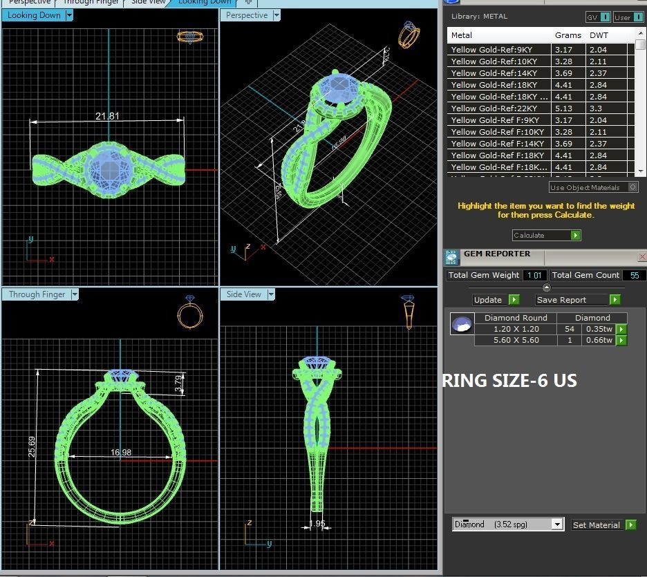 Round Halo solitaire wedding engagement ring with 360 view 3D print model_13