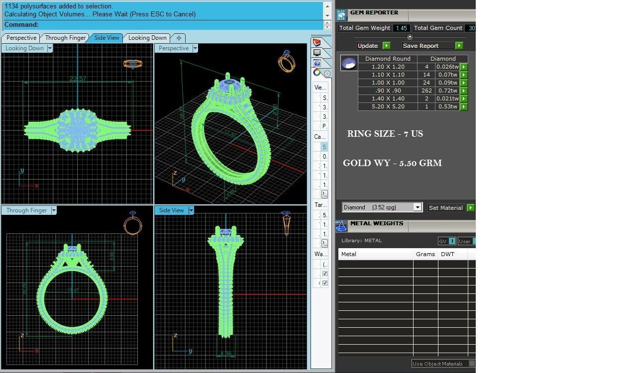 Round Halo solitaire wedding engagement ring with 360 view 3D print model_4