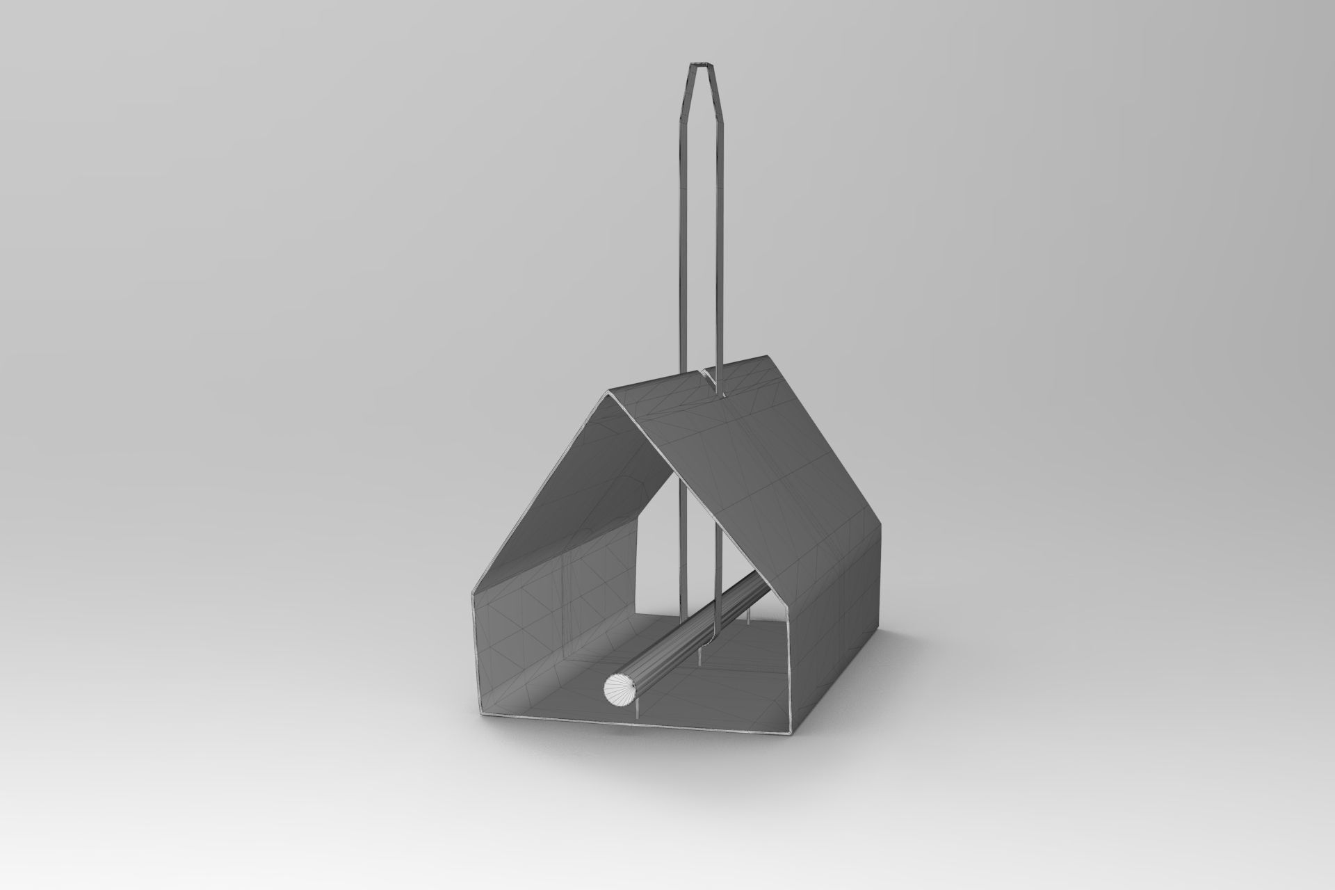 Birdhouse house hanging Low-poly 3D model_5