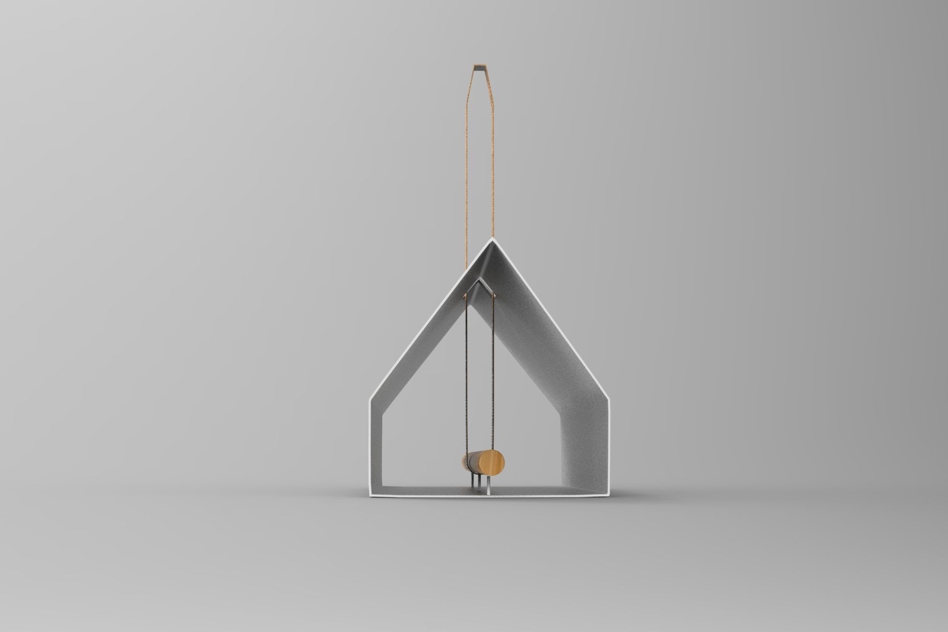 Birdhouse house hanging Low-poly 3D model_3