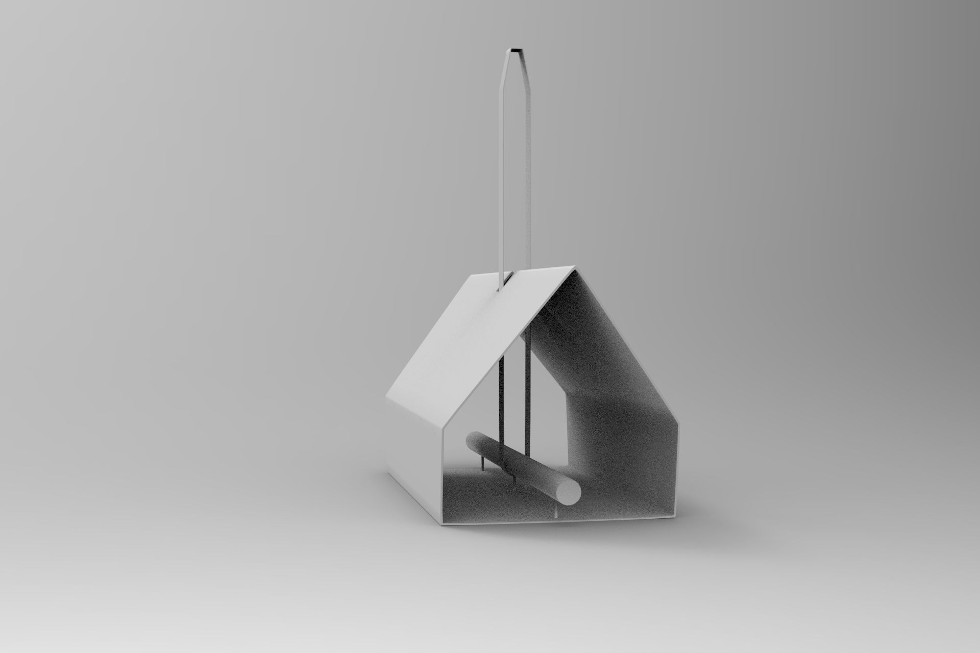 Birdhouse house hanging Low-poly 3D model_7
