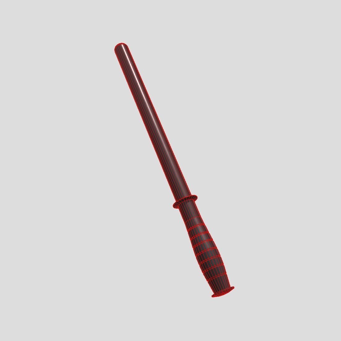Police Baton Low-poly 3D model_2
