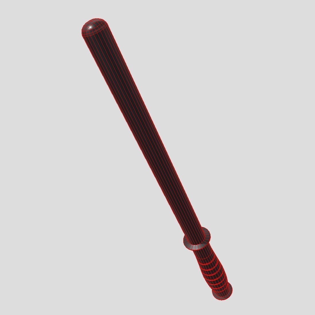 Police Baton Low-poly 3D model_6