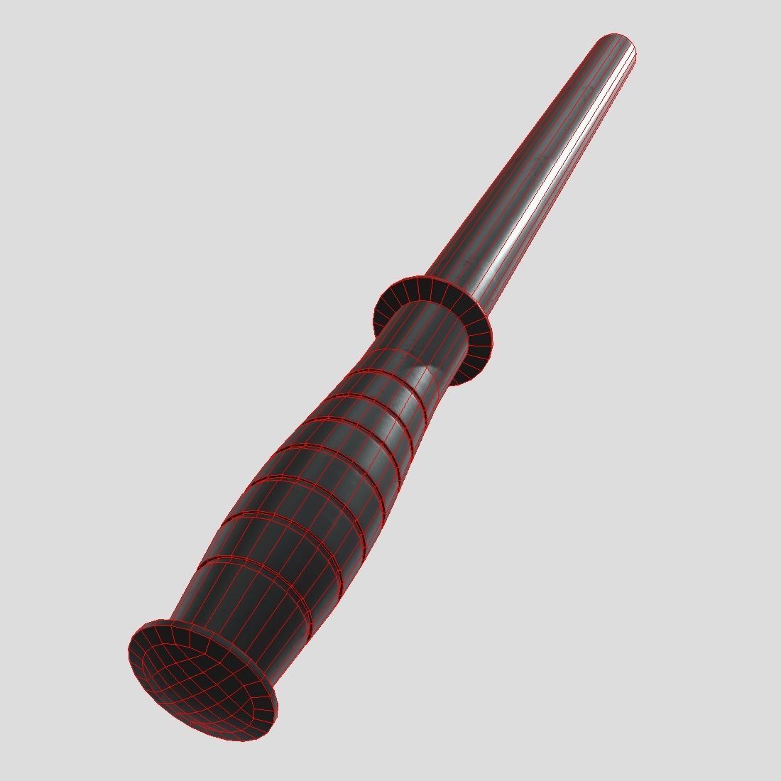 Police Baton Low-poly 3D model_10