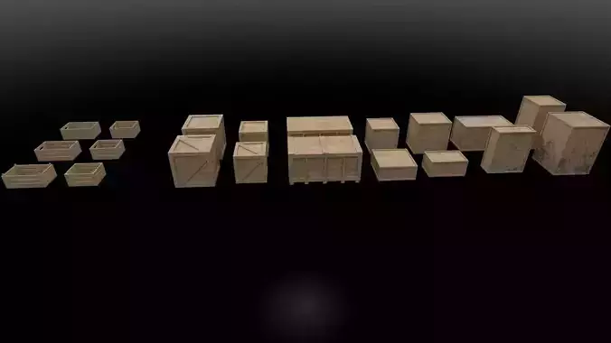 Low Poly Wooden Crates Low-poly 3D model
