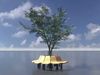 Round Bench with Citytree Version 2 Low-poly 3D model_2