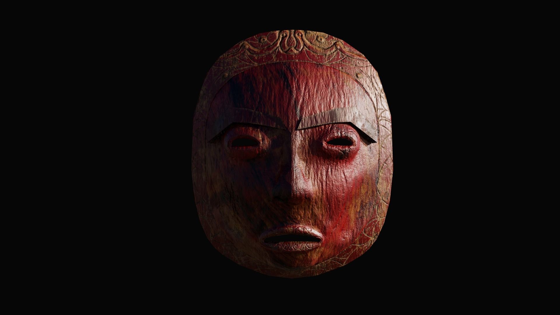 Tribal Mask Low-poly 3D model_3