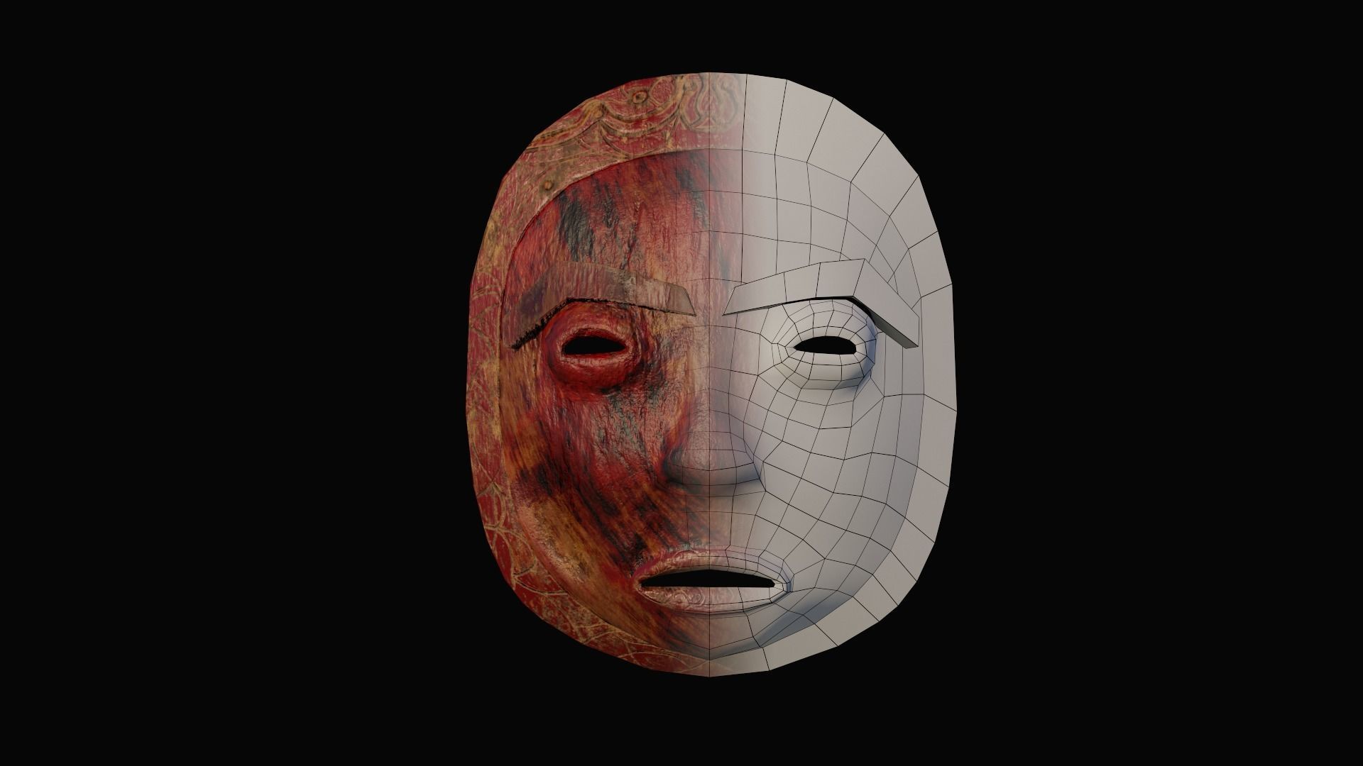 Tribal Mask Low-poly 3D model_2