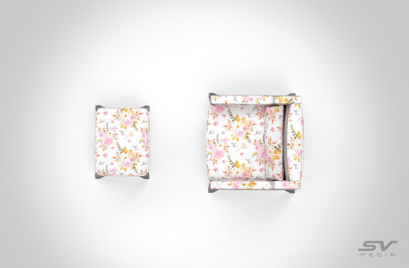 Wing Back Chair Low-poly 3D model_6