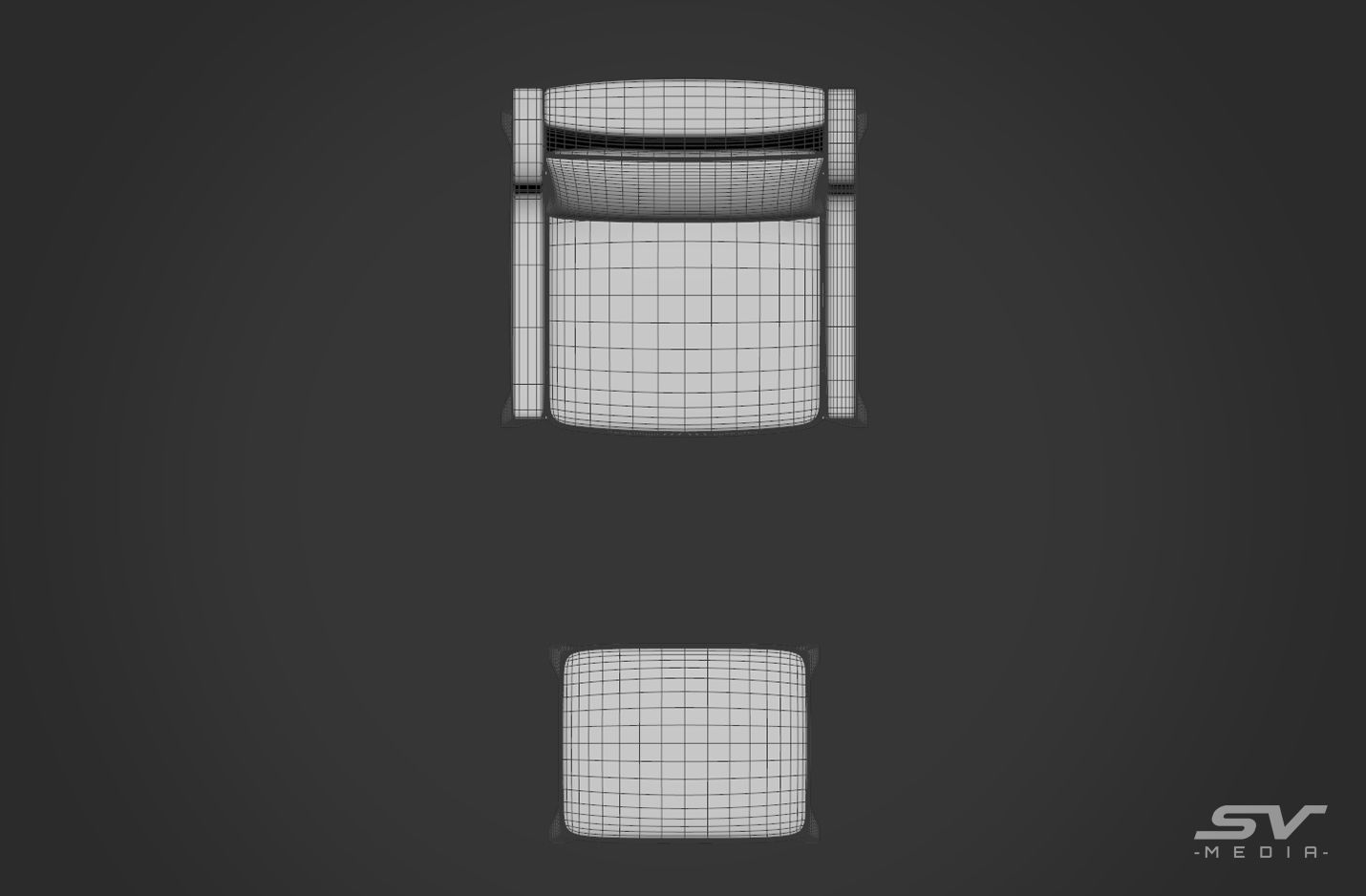 Wing Back Chair Low-poly 3D model_17