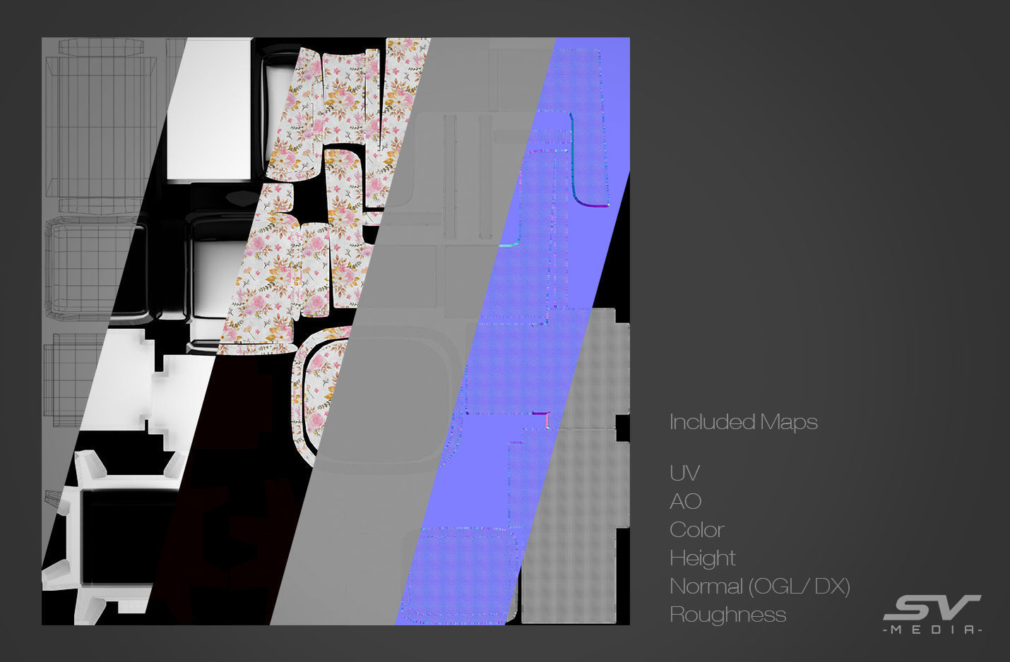 Wing Back Chair Low-poly 3D model_19