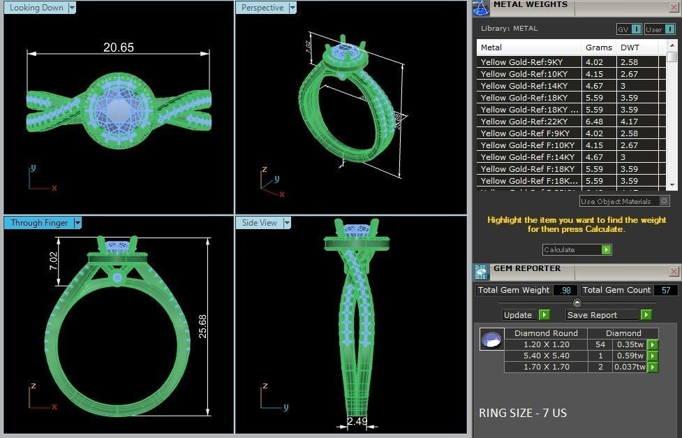Round Halo solitaire wedding engagement ring with 360 view 3D print model_4
