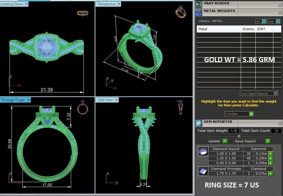 Round Halo solitaire wedding engagement ring with 360 view 3D print model_2