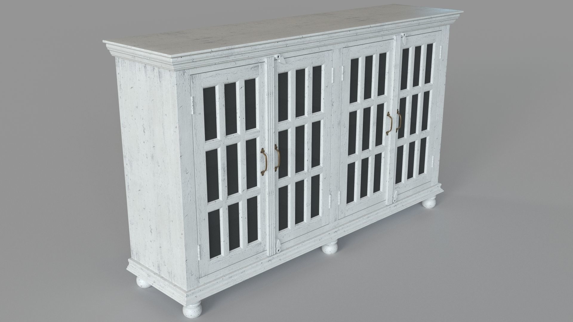 Transitional 4-Door Credenza 3D model_2