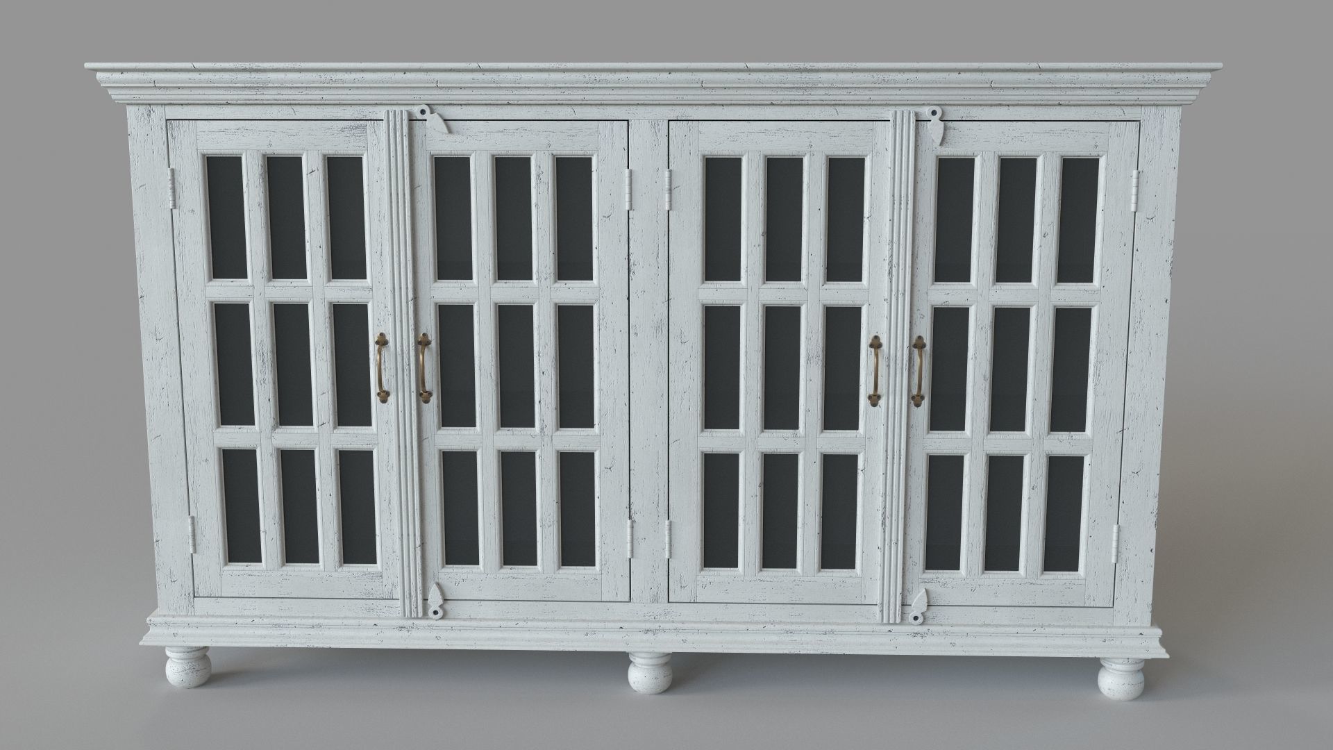 Transitional 4-Door Credenza 3D model_1