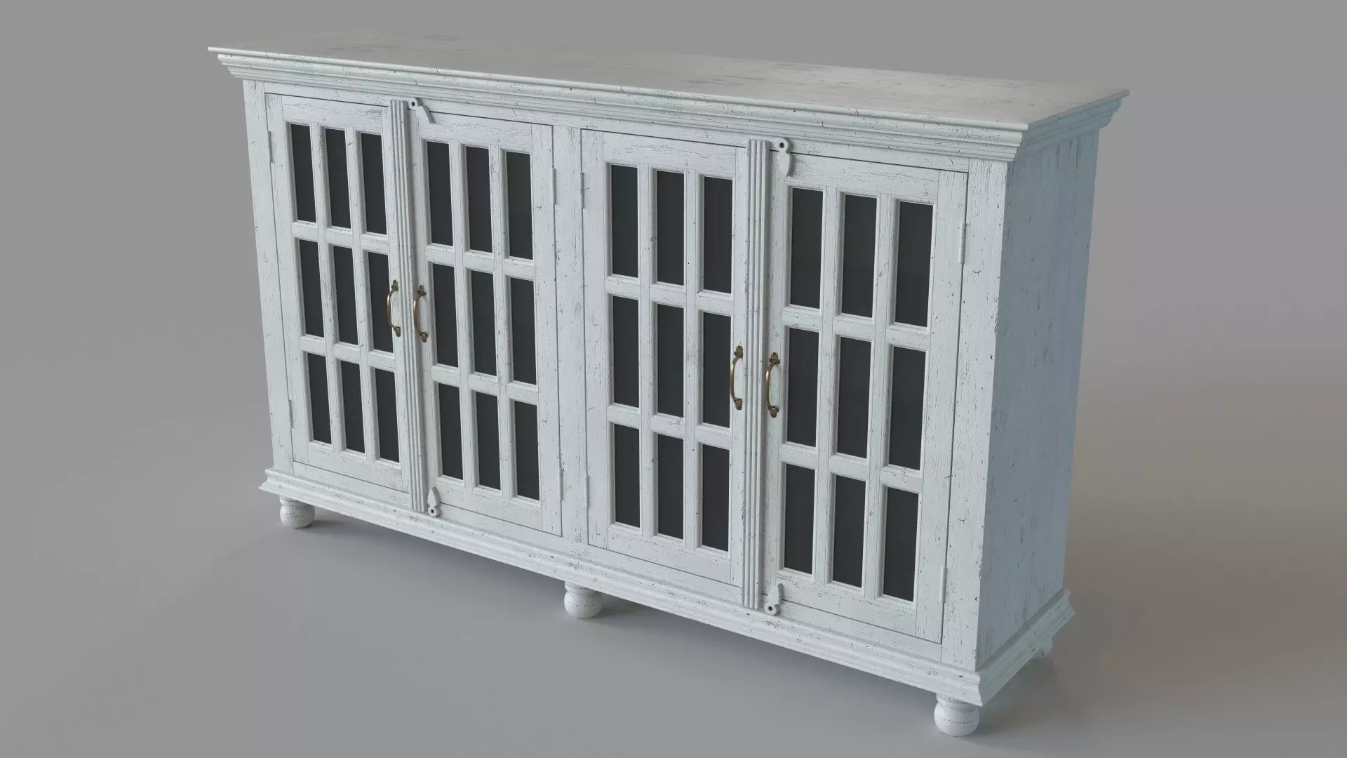 Transitional 4-Door Credenza 3D model_0