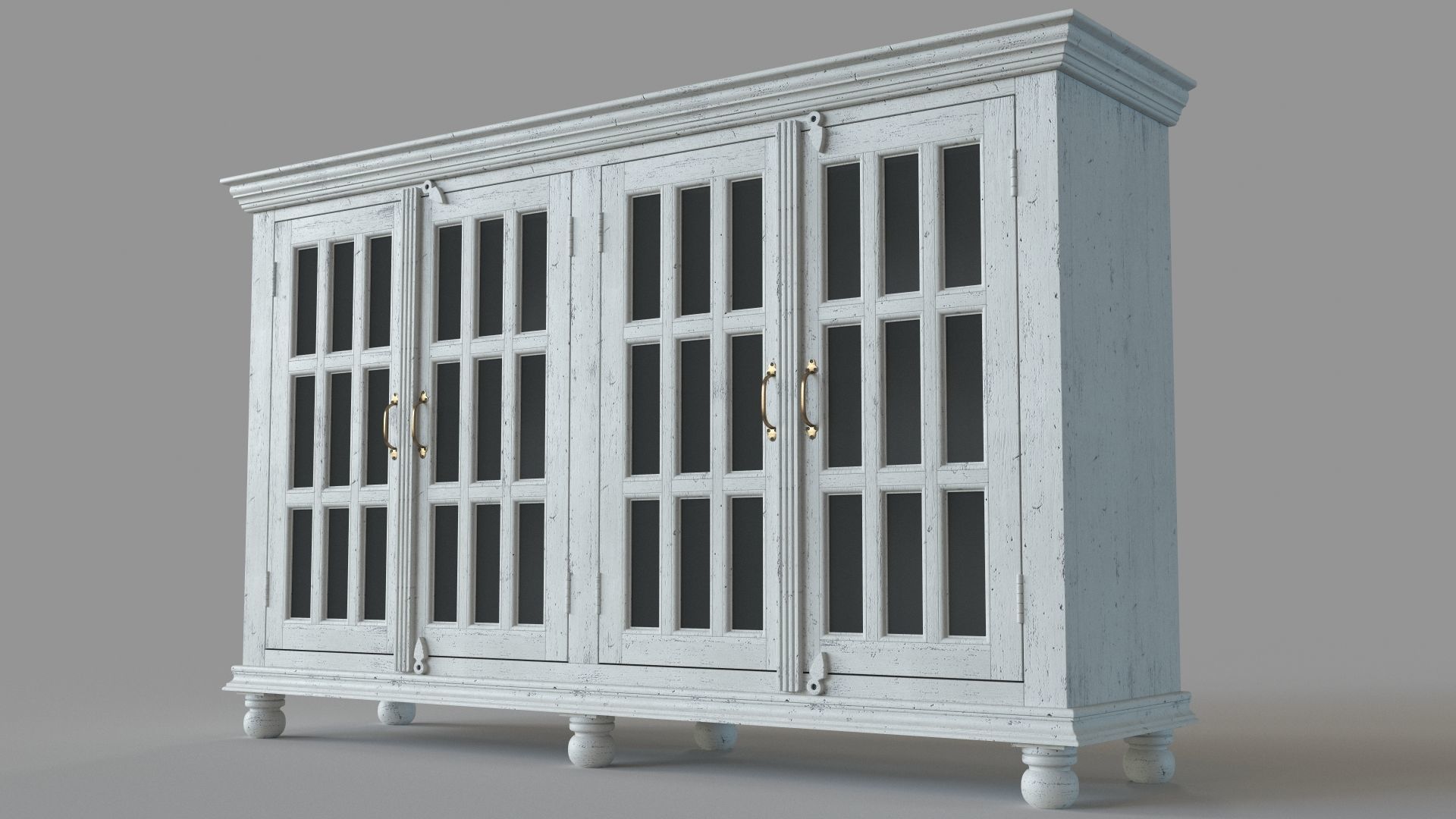 Transitional 4-Door Credenza 3D model_4