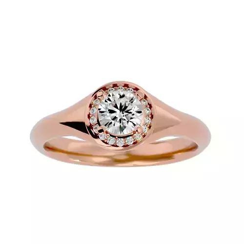 Round Halo solitaire wedding engagement ring with 360 view