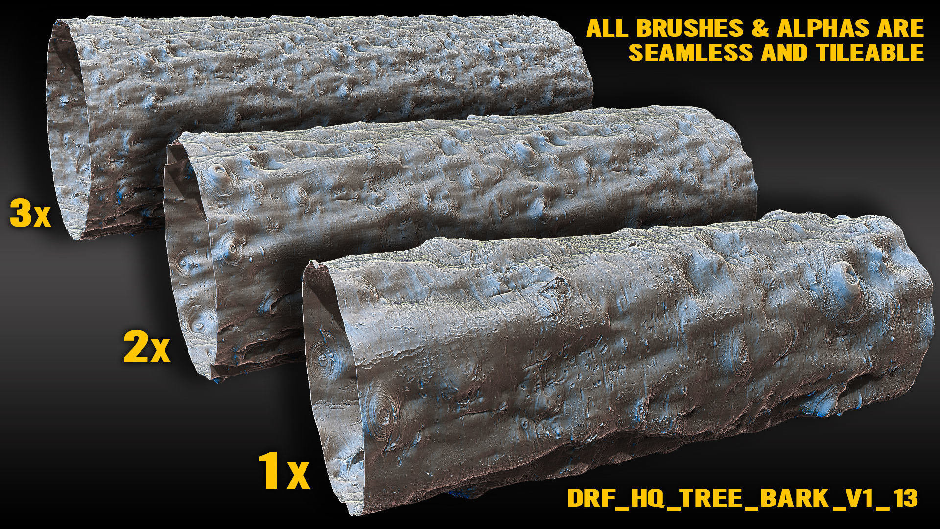 Ultra HQ Tree Bark Sculpt Zbrush brushes and Alphas Vol1 3D model_25