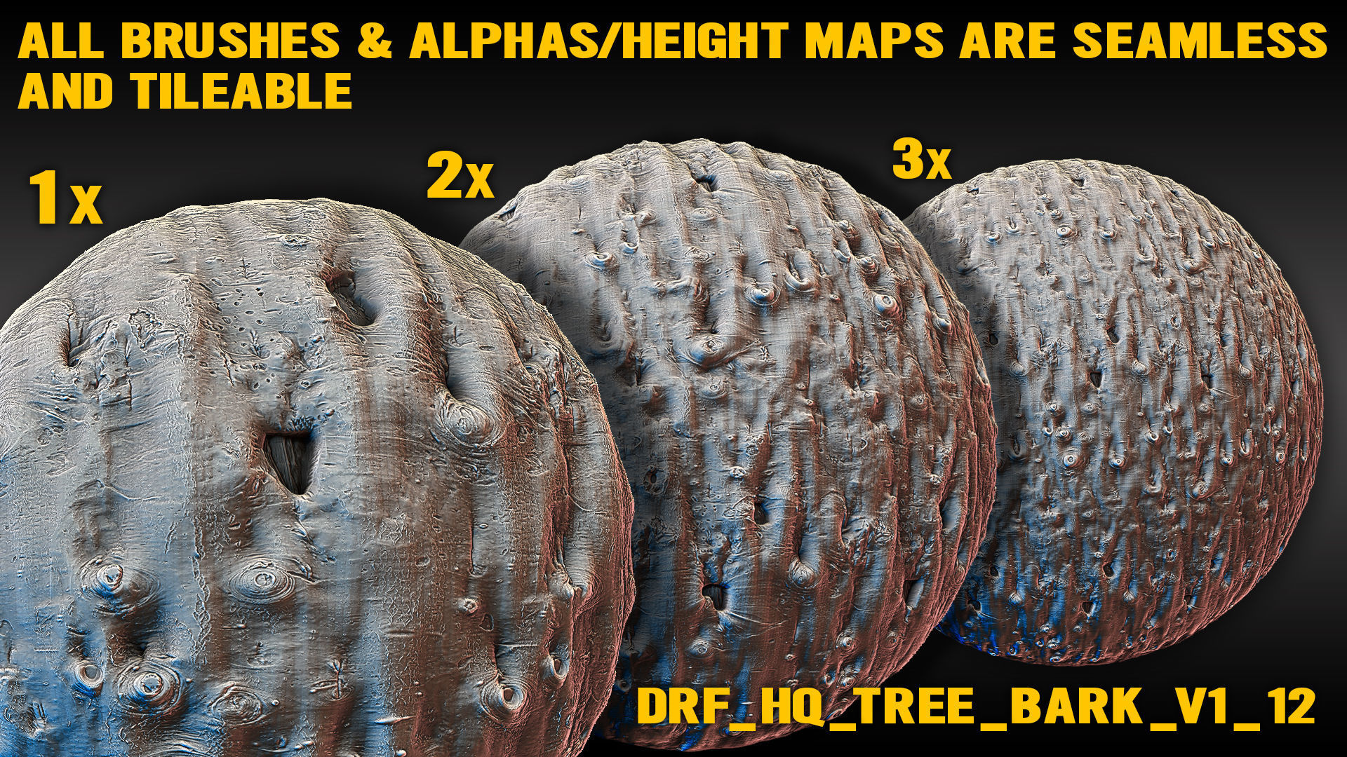 Ultra HQ Tree Bark Sculpt Zbrush brushes and Alphas Vol1 3D model_2