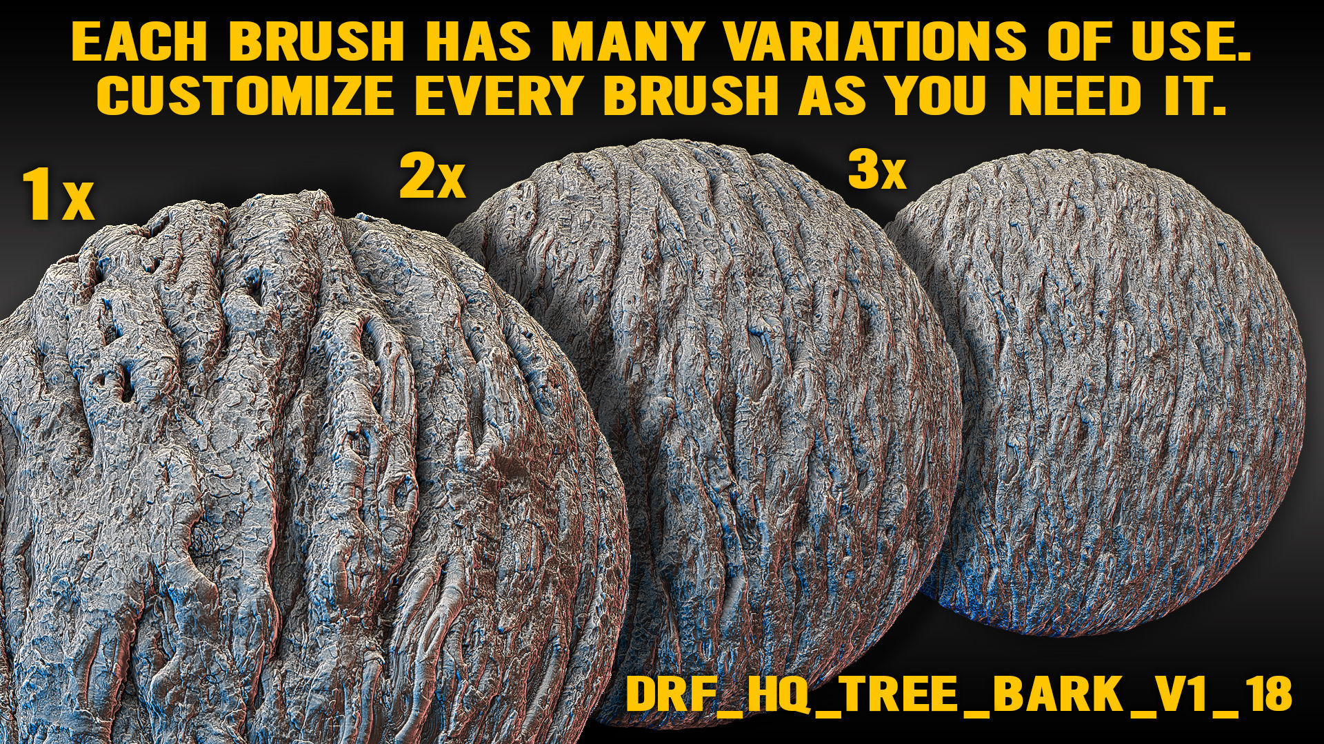Ultra HQ Tree Bark Sculpt Zbrush brushes and Alphas Vol1 3D model_19