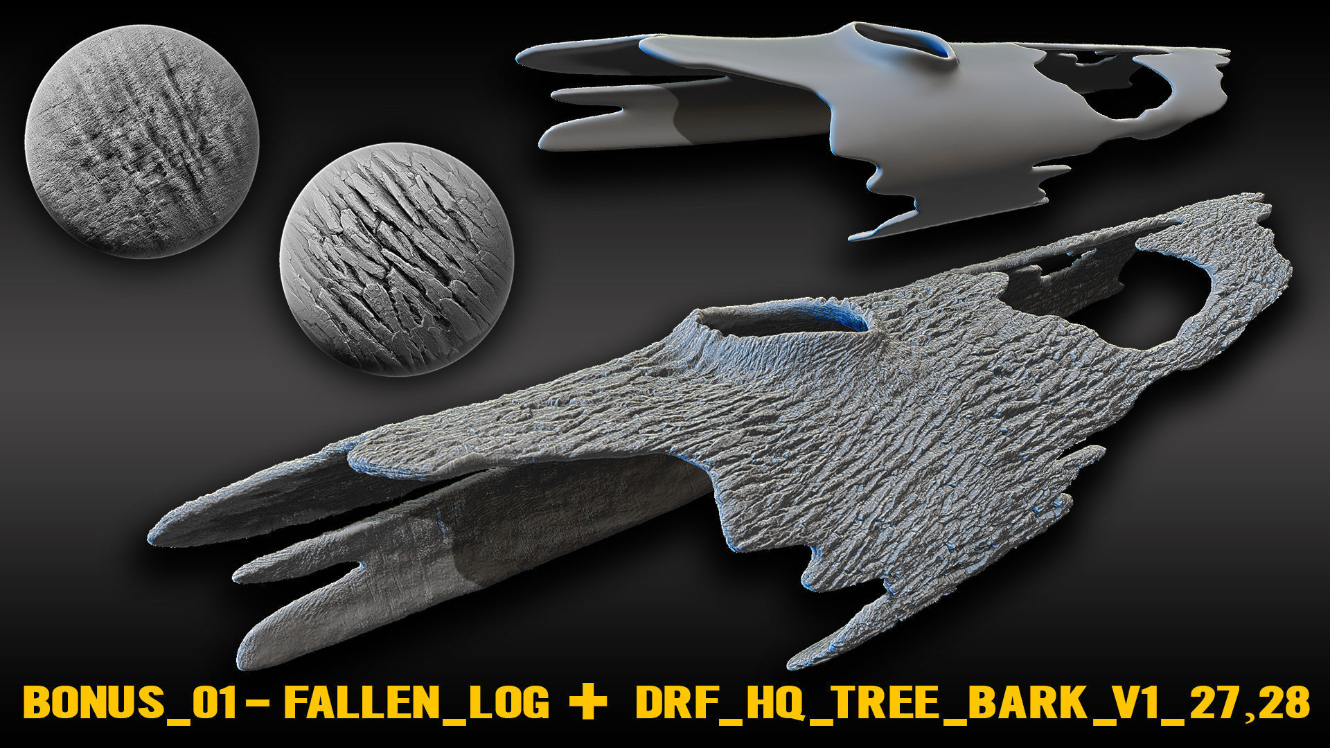 Ultra HQ Tree Bark Sculpt Zbrush brushes and Alphas Vol1 3D model_3