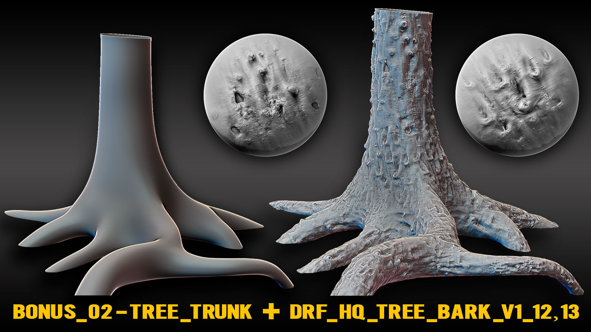 Ultra HQ Tree Bark Sculpt Zbrush brushes and Alphas Vol1 3D model_13